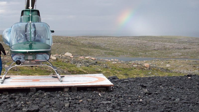 hélicoptère, arc-en-ciel, nunavut, canada, toundra, nord, la géomatique, arpentage, scénique, aventure