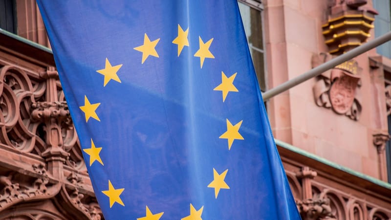 l'europe , ue, drapeau, drapeau européen, étoiles, francfort, romains, bleu, jaune, allemagne, bannière, européen