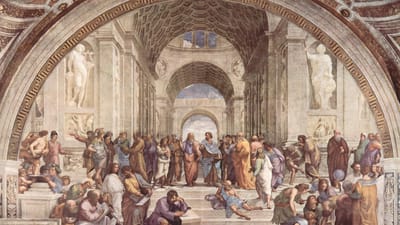 école d'art d'athènes, raphaël, peintre italien, fresque, 1509-1512, peinture, haute renaissance italienne, pape jules ll, rome, italie, palais du vatican, chambre de la signature, la stanza, musées du vatican, statues, fresque symbolique, figures majeures, philosophie, pensée antique, pensée chrétienne renaissance, hommes, étudiants, foi, religion, art, artwork, raffael, raffaello santi ou sanzio, artiste, artistes, couleurs, ocre beige pastel orange bleu, philosophie, philosophie, philosophie,