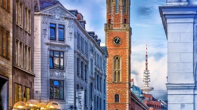 hambourg, l'europe , ancien poste, télécommunications, tour de télévision, maisons, allemagne, visite d'une ville