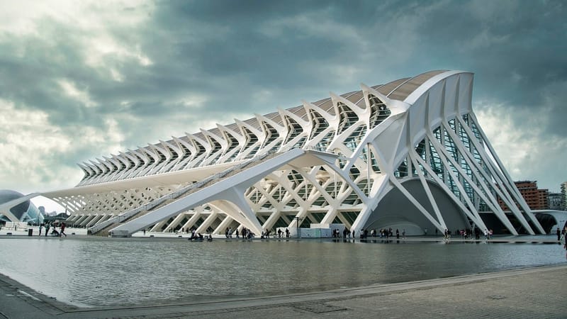 architecture, moderne, nuages, science, espagne, valence, musée, art, histoire, eau, gratte-ciel, tourisme, nature, ville, ciel, touriste, structurel, iconique