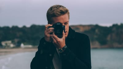 photographe, homme, caméra, plage, mer, rivage, prise de photo, photo, nature, en plein air, photographe masculin, la photographie, loisir, portrait