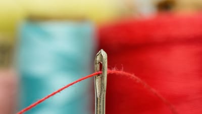 aiguille, fil, couture, adaptation, mercerie, macro, textile, en tissu, travail de la main, mode, schneider, couleur, coloré, loisir, travailler, coton