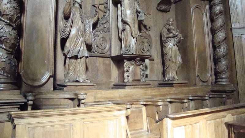 Aubenas — Aubenas (Ardèche, Fr) église, sculptures de bois