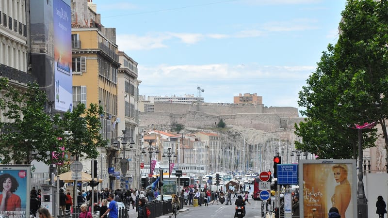 Marseille 1er Arrondissement — Marseille (France), Canebière and Fort Saint-Nicolas