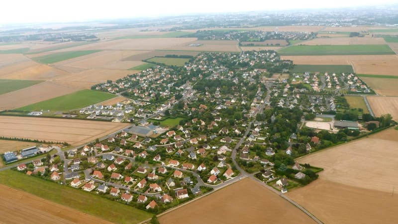 Saint-Contest — PHOTO AERIENNE HAMEAUX Malon, Bitôt, rue de la Folie et Buron