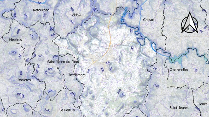 Yssingeaux — 43268-Yssingeaux-Relief-PlanIGN