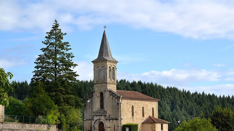 Lacapelle-Marival — Église Saint-Brice de Saint-Bressou. Vue sud-ouest