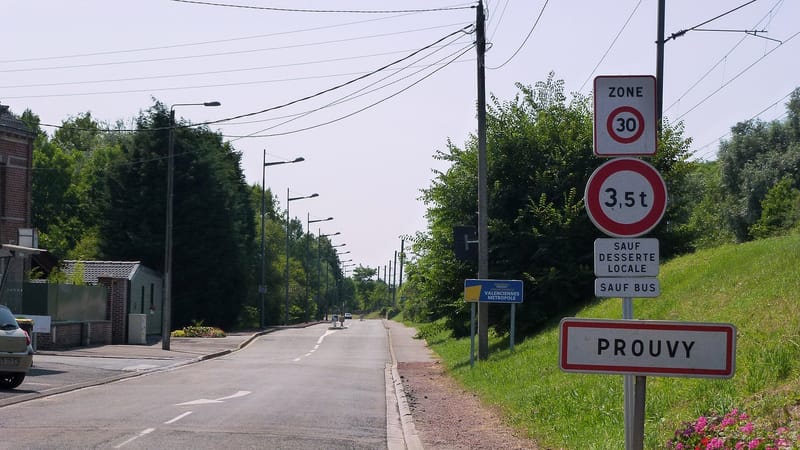 Prouvy — Prouvy (Nord, Fr) city limit sign