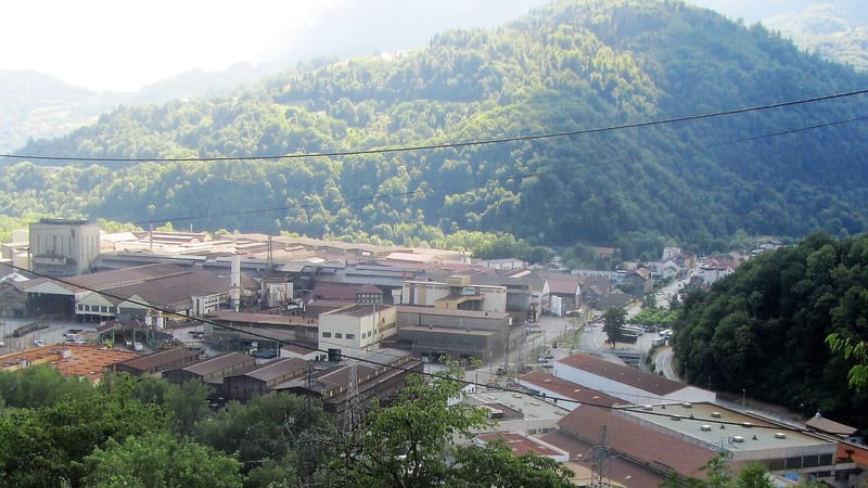 Ugine — Vue d'ensemble des Aciéries d'Ugine.