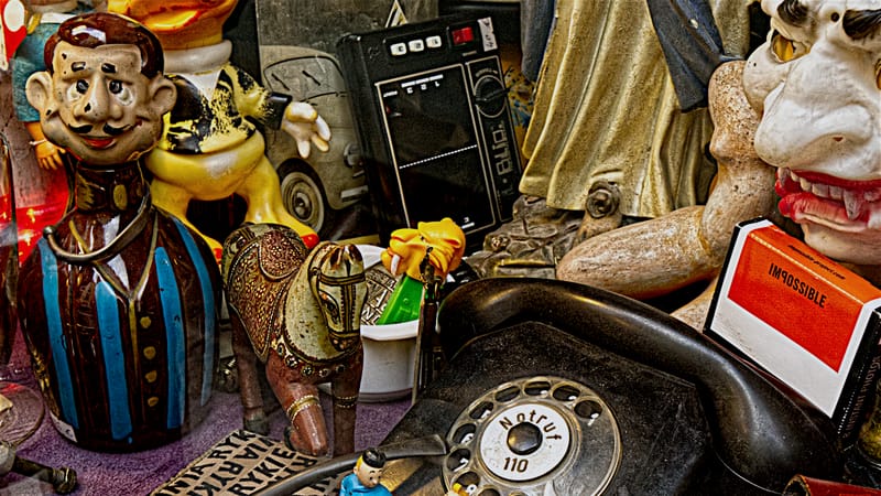Paris 3e Arrondissement — Old Telephone in Parisian Store window (Marais)