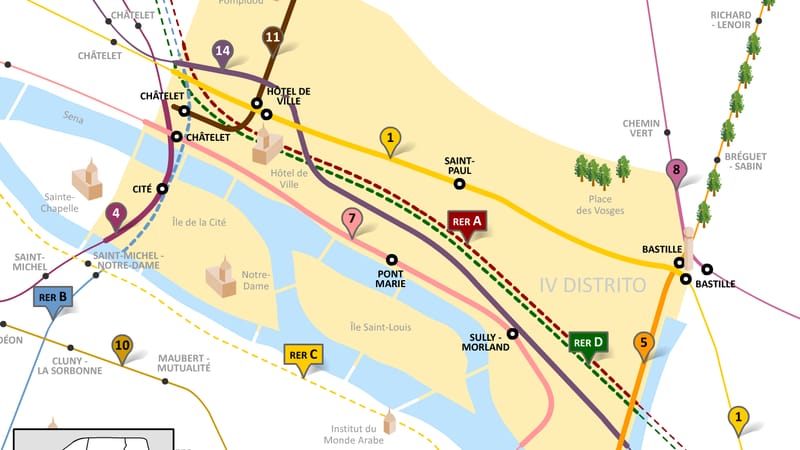 Paris 4e Arrondissement — Metro 4to arrondissement