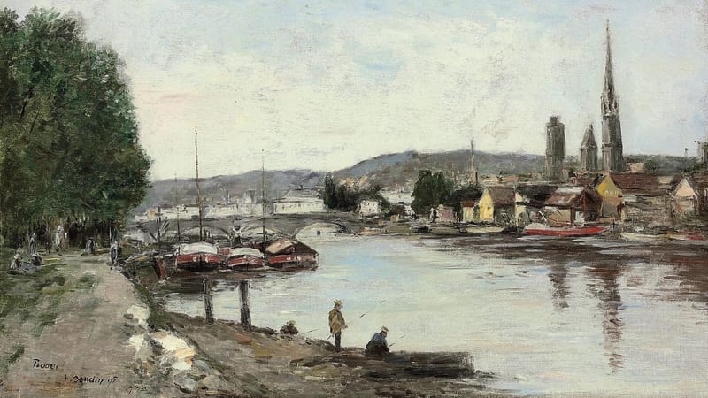 Rouen — Eugène Boudin - Rouen, vue prise du Cours de la Reine