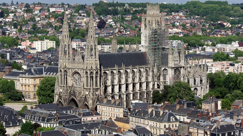 Rouen — Abbatiale Saint-Ouen vue depuis la cathédrale Notre-Dame de Rouen