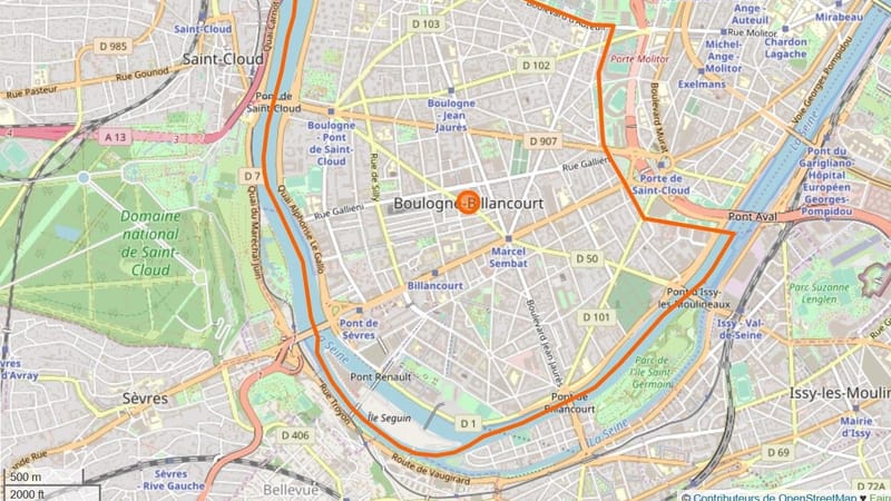 Boulogne-Billancourt — Boulogne billancourt limite communale