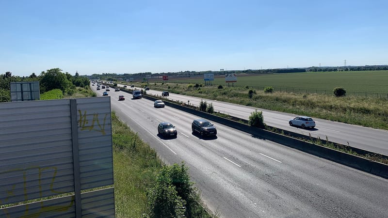 Tremblay-en-France — Autoroute A104 vue depuis Pont Avenue Général Pouderoux Tremblay France 3