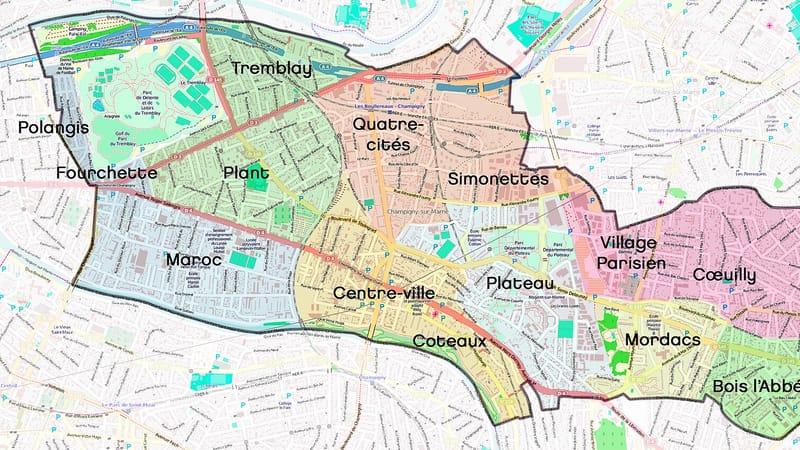 Champigny-sur-Marne — Quartiers Champigny-sur-Marne