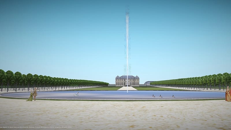 Orly — Château d'Orly vue depuis la demi lune sur le château et le grand bassin