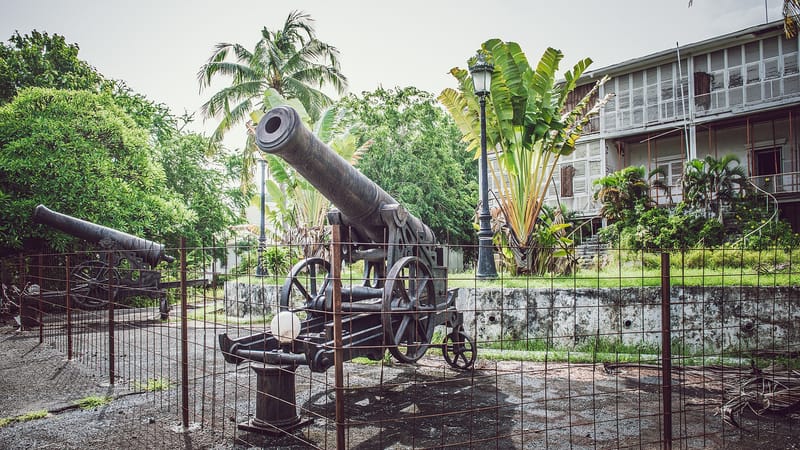 Pamandzi — Canons de la maison des gouverneurs pamandzi Mayotte petite-terre