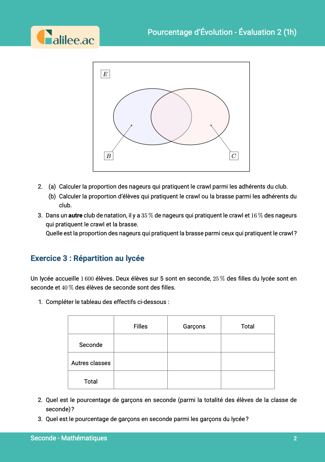 aperçu 2e page evaluation seconde pourcentage evolution 2