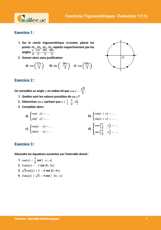 trigo 1ere spe maths