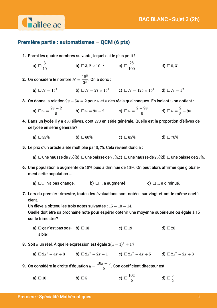 aperçu 1ere page evaluation 1ere bac blanc spé maths 3
