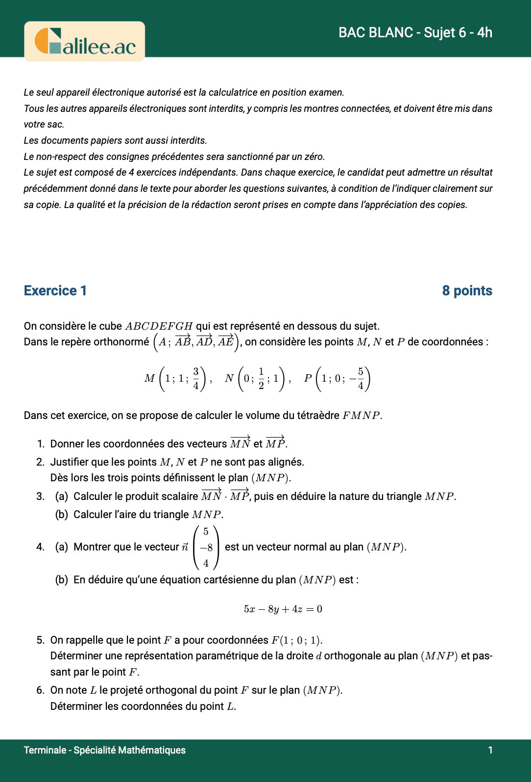 aperçu 1ere page bac blanc terminale spé maths 6