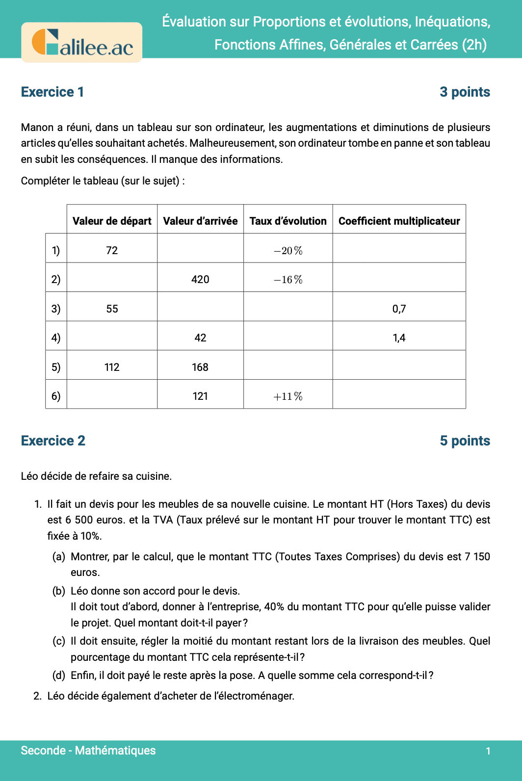 aperçu 1ere page eval 2nde pourcentage etudes de fonctions 