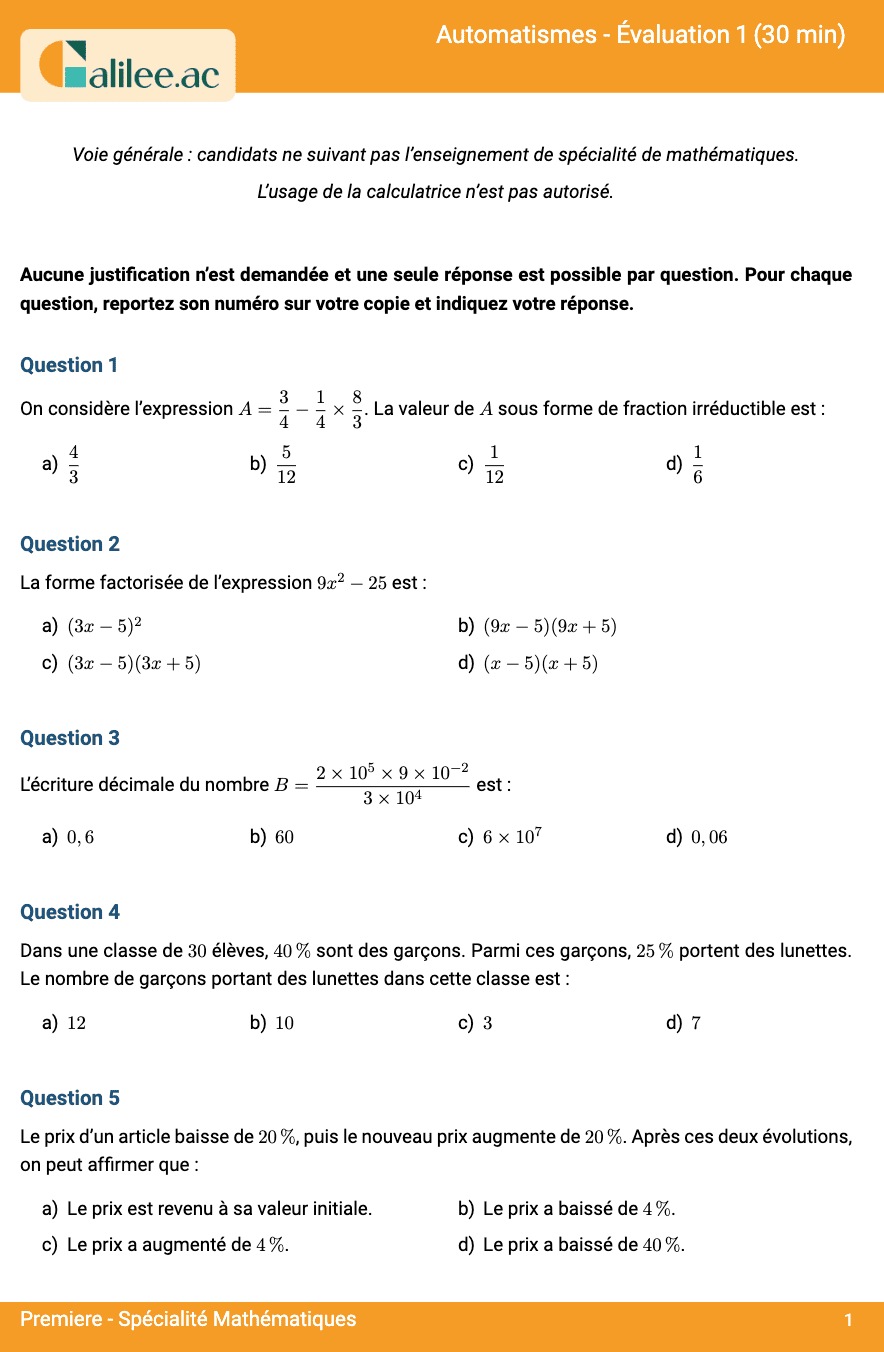 aperçu 1ere page evaluation 1ere page automatisme 1ere
