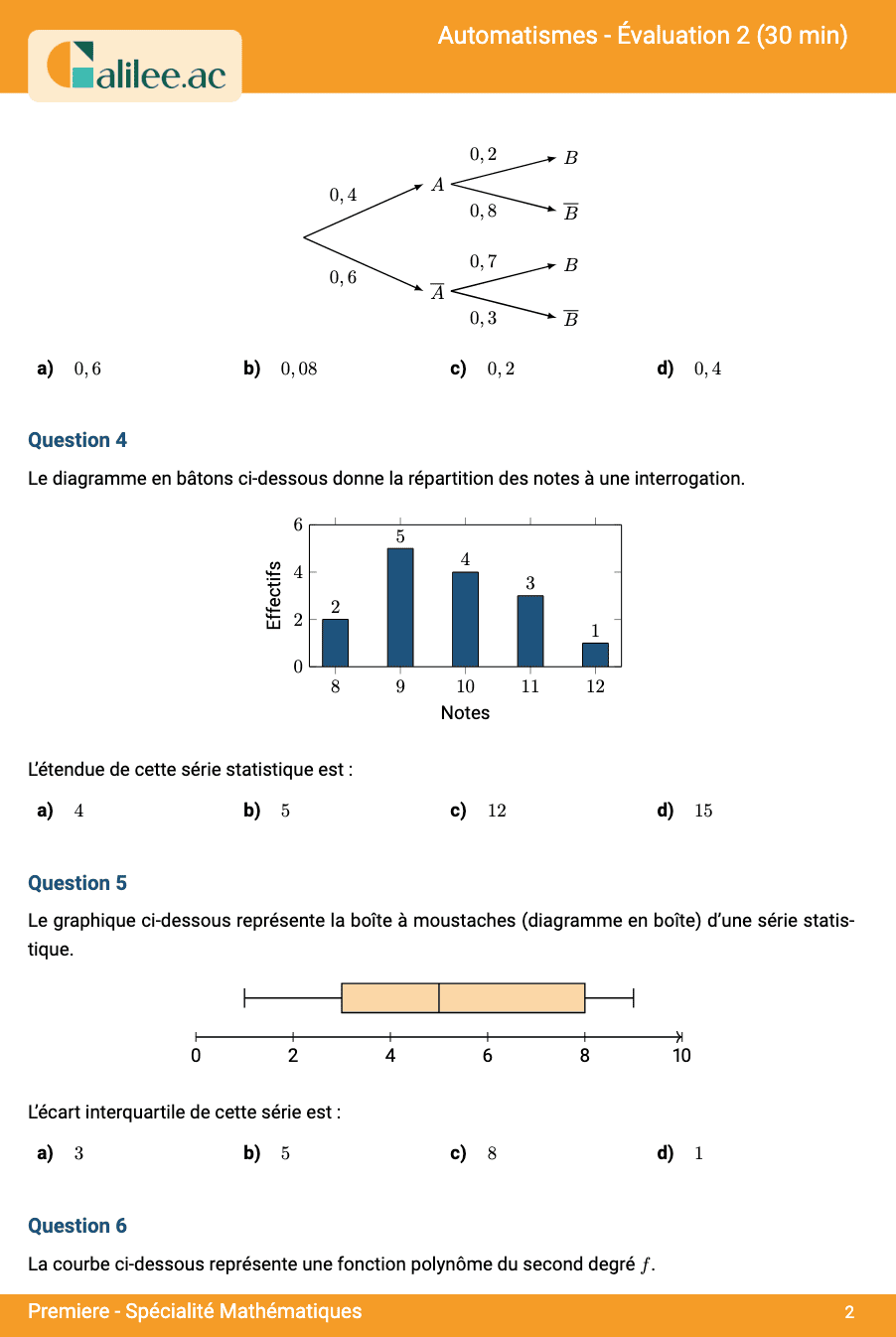 aperçu 1ere page evaluation automatisme 1ere sujet 2