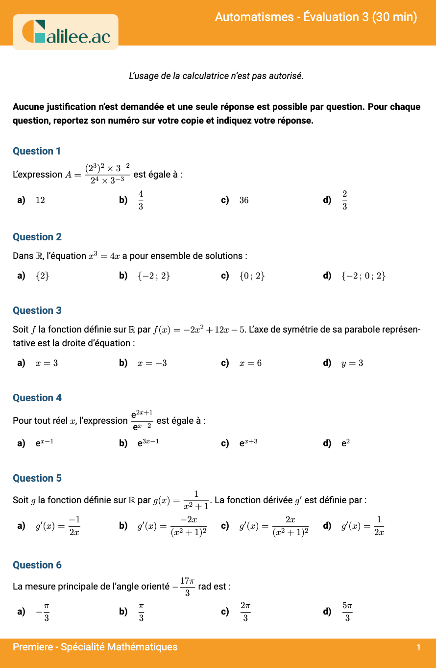 aperçu 1ere page evaluation automatismes 1ere sujet 3