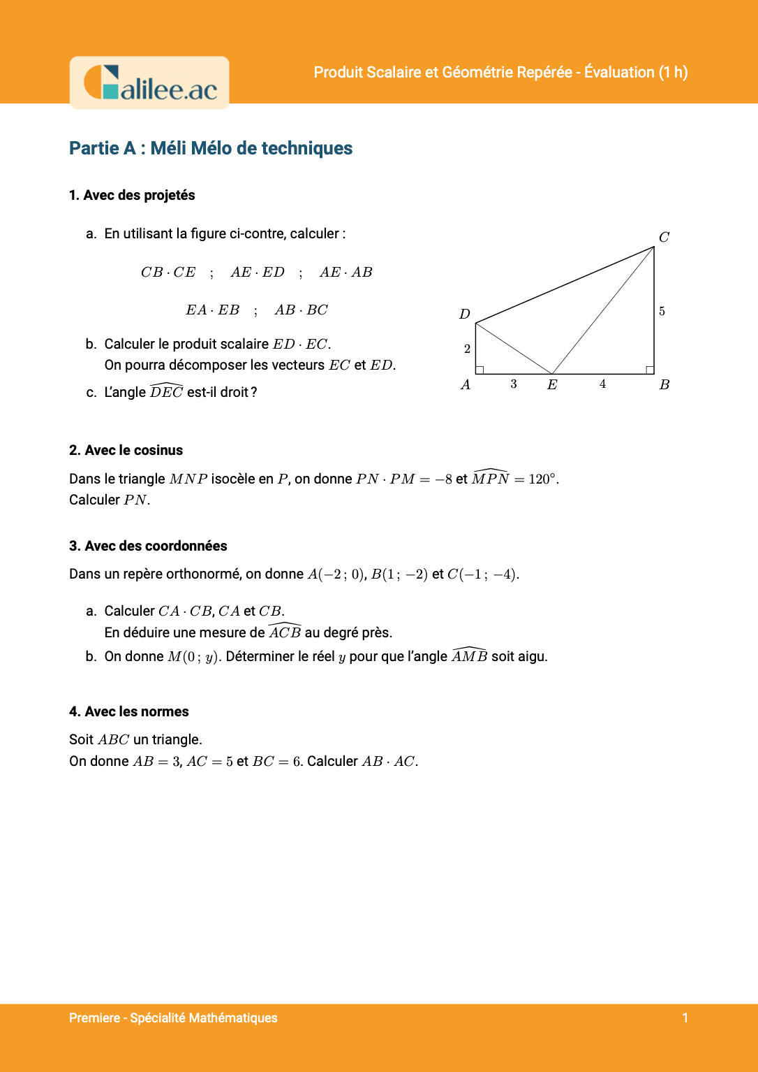 aperçu 1ere page evaluation premiere produit scalaire geometrie reperee